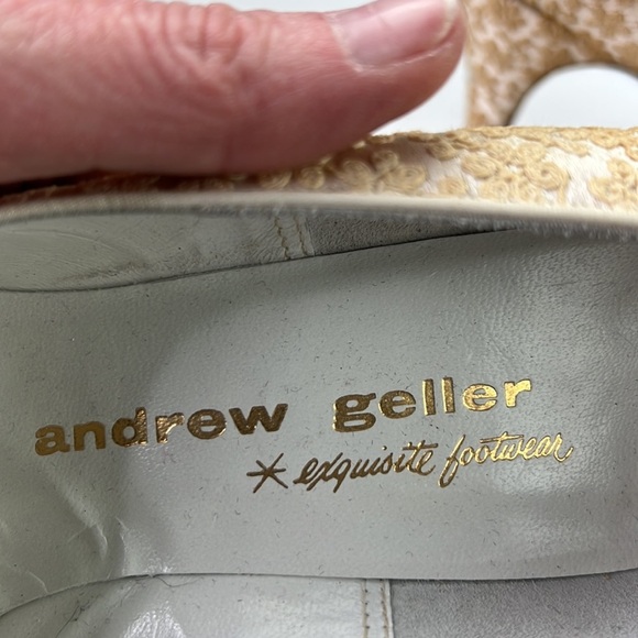 Vintage Andrew Geller cream embossed pumps  shoes - Picture 10 of 11